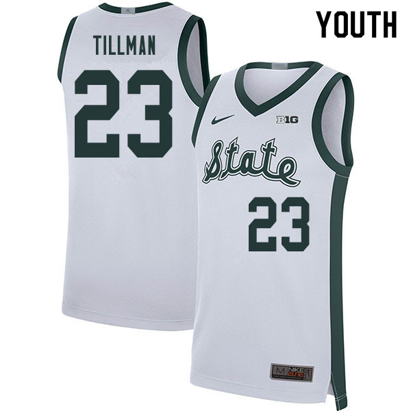Youth Michigan State Spartans #23 Xavier Tillman NCAA Nike Authentic White 2020 Retro College Stitched Basketball Jersey VB41J51OY
